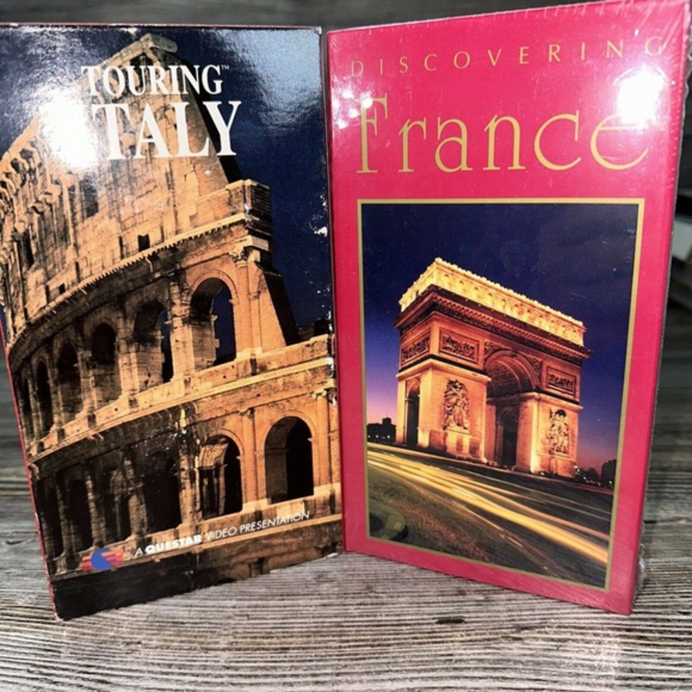 VHS Travel Lot - Touring Italy (VHS, 1998) & New In Package Discovering France